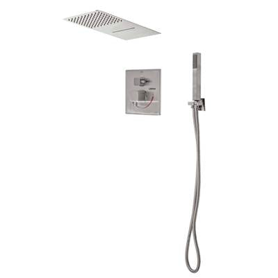 Lenova TPS209PC - 3Pc - Shower Set Includes: Shower Head Square 19-3/4'' X 8'' Thermostatic/Pressure Valve Trim Kit - Square