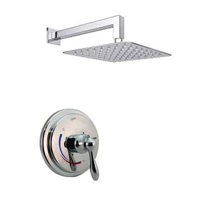 Lenova TPS214BN - 2Pc - Shower Set Includes: Shower Head Square 8'' Thermostatic/Pressure Valve Trim Kit - Square