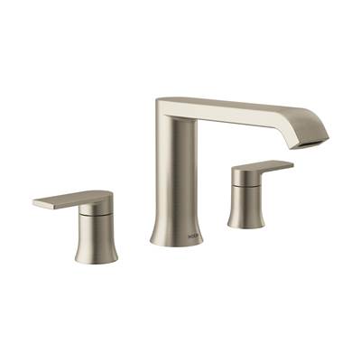 Moen T908BN - Genta Lx Brushed Nickel Two-Handle Low Arc Roman Tub Faucet