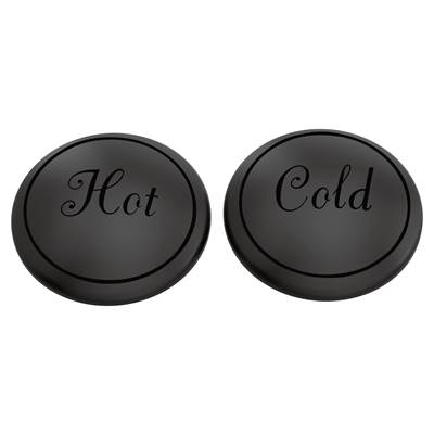 Moen 221672BL - Weymouth Hot And Cold Replacement Handle Caps, Matte Black