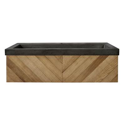 Native Trails VNW191-NSL3619-S - 36'' Chardonnay Floating Vanity With Nativestone Trough In Slate