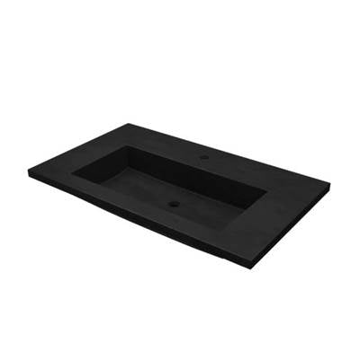 Native Trails NSVT36-C - 36'' Capistrano Vanity Top With Integral Trough In Charcoal - 3 Faucet Holes