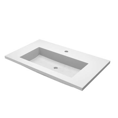 Native Trails NSVT36-P - 36'' Capistrano Vanity Top With Integral Trough In Pearl - 3 Faucet Holes