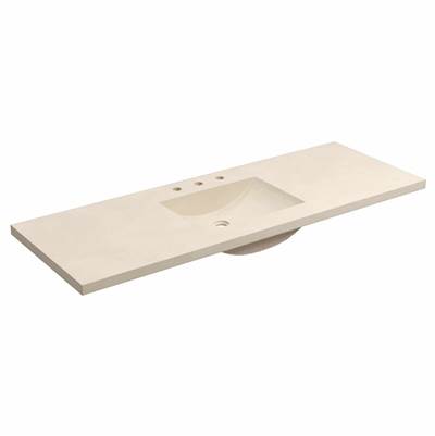 Native Trails NSVNT60-D - 60'' Palomar Vanity Top With Integral Sink In Sand - 8'' Widespread Cutout
