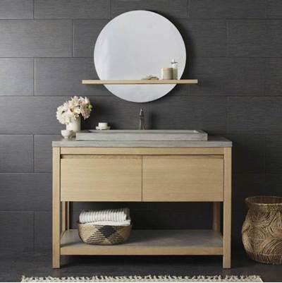 Native Trails VNO488-A-NSVNT48-A - 48'' Solace Vanity Base In Midnight Oak With Palomar Vanity Top And Sink In Ash