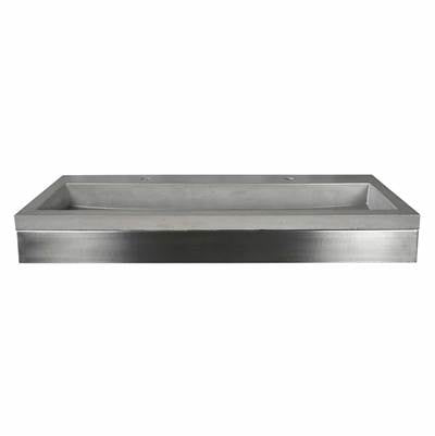 Native Trails VNS48S-NSL4819-A - 48'' Zaca Vanity Base With Nativestone Trough In Ash