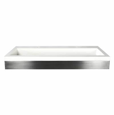 Native Trails VNS48S-NSL4819-P - 48'' Zaca Vanity Base With Nativestone Trough In Pearl