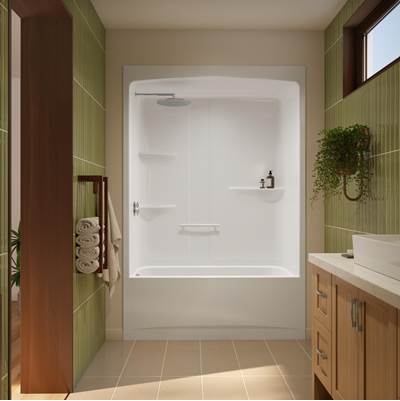 Neptune Entrepreneur 220370-000-001-222 - Astley Tsr-6032 Acrylic Alcove Right-Hand Drain One-Piece Tub Shower In White