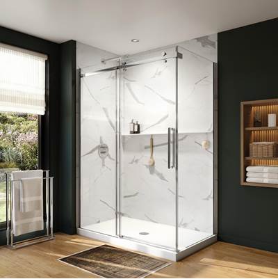 Neptune Entrepreneur 220298-900-084-000 - Axion 60 X 32 X 78 3/4 In. 8Mm Sliding Shower Door For Corner Installation With Clear Glass In Chrome