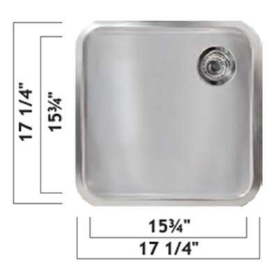 Oaks Kitchen & Bath 404025 S - 16X16X10 Surface Mount Sink