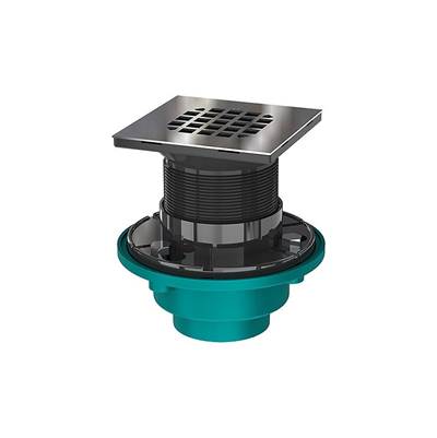 osb SD446-BN - 1-1/2'' Cast Iron Adjustable Square Shower Drain For Shower Pan Liner