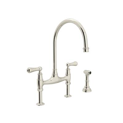 Perrin & Rowe U.4719L-PN-2 - Georgian Era™ Bridge Kitchen Faucet With Side Spray