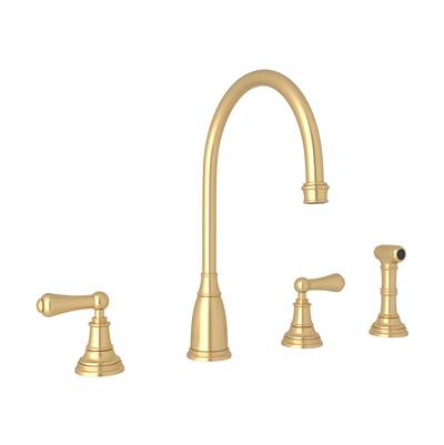 Perrin & Rowe U.4736L-SEG-2 - Georgian Era™ Two Handle Kitchen Faucet With Side Spray