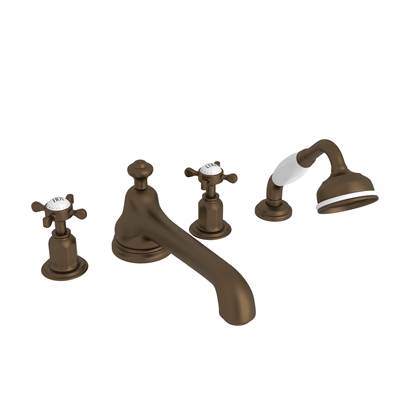 Perrin & Rowe U.3738X-EB - Edwardian™ 4-Hole Deck Mount Tub Filler With Low Spout