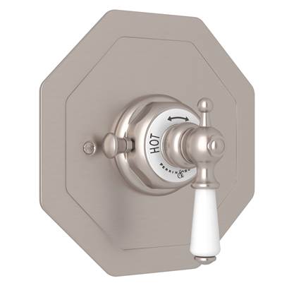 Perrin & Rowe U.5585L-STN/TO - Edwardian™ 3/4" Octagonal Thermostatic Trim Without Volume Control