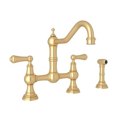 Perrin & Rowe U.4756L-SEG-2 - Edwardian™ Bridge Kitchen Faucet With Side Spray