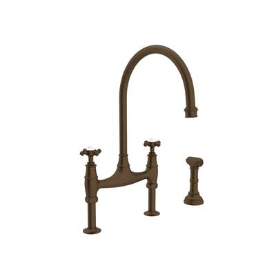 Perrin & Rowe U.4718X-EB-2 - Georgian Era™ Bridge Kitchen Faucet With Side Spray