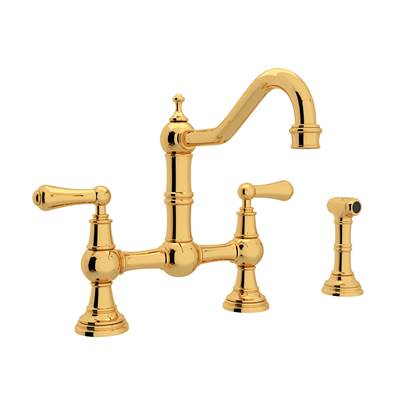 Perrin & Rowe U.4756L-EG-2 - Edwardian™ Bridge Kitchen Faucet With Side Spray