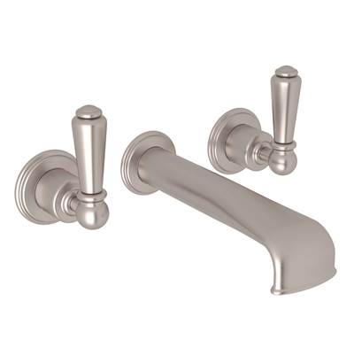 Perrin & Rowe U.3580L-STN/TO - Edwardian™ Wall Mount Tub Filler Trim With U-Spout