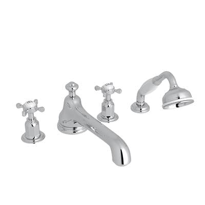 Perrin & Rowe U.3738X-APC - Edwardian™ 4-Hole Deck Mount Tub Filler With Low Spout