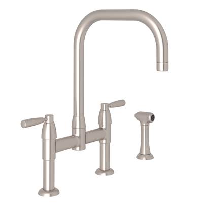 Perrin & Rowe U.4279LS-STN-2 - Holbornโข Bridge Kitchen Faucet With U-Spout and Side Spray