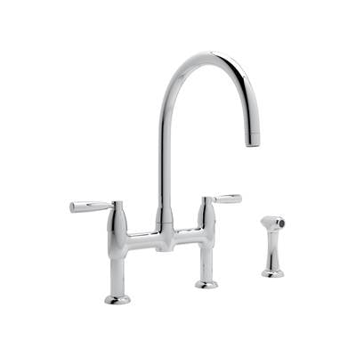 Perrin & Rowe U.4273LS-APC-2 - Holbornโข Bridge Kitchen Faucet With C-Spout and Side Spray