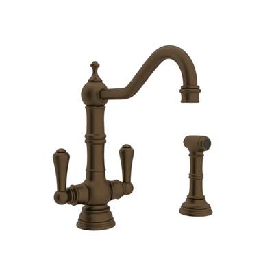 Perrin & Rowe U.4766EB-2 - Edwardian™ Two Handle Kitchen Faucet With Side Spray