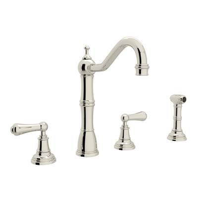 Perrin & Rowe U.4776L-PN-2 - Edwardian™ Two Handle Kitchen Faucet With Side Spray