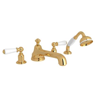 Perrin & Rowe U.3737L-ULB - Edwardian™ 4-Hole Deck Mount Tub Filler With Low Spout