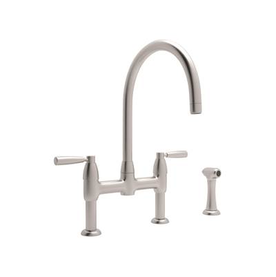 Perrin & Rowe U.4273LS-STN-2 - Holbornโข Bridge Kitchen Faucet With C-Spout and Side Spray