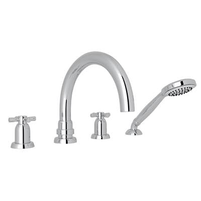 Perrin & Rowe U.3976X-APC - Holborn™ 4-Hole Deck Mount Tub Filler With C-Spout