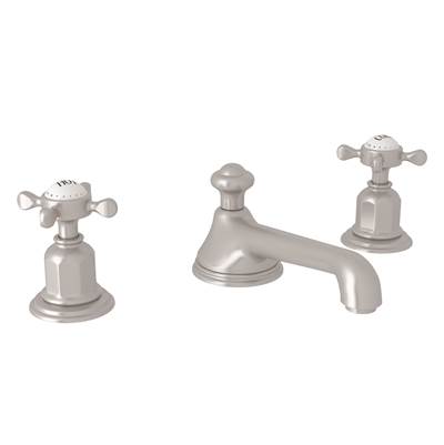 Perrin & Rowe U.3706X-STN-2 - Edwardian™ Widespread Lavatory Faucet With Low Spout