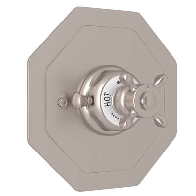 Perrin & Rowe U.5586X-STN/TO - Edwardian™ 3/4" Octagonal Thermostatic Trim Without Volume Control