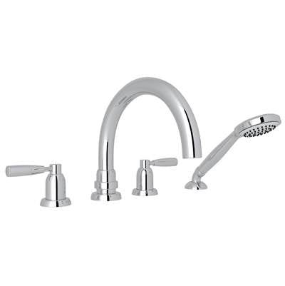Perrin & Rowe U.3975LS-APC - Holborn™ 4-Hole Deck Mount Tub Filler With C-Spout