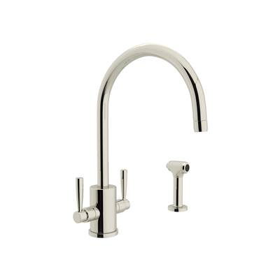 Perrin & Rowe U.4312LS-PN-2 - Holbornโข Two Handle Kitchen Faucet With Side Spray