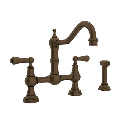 Perrin & Rowe U.4756L-EB-2 - Edwardian™ Bridge Kitchen Faucet With Side Spray