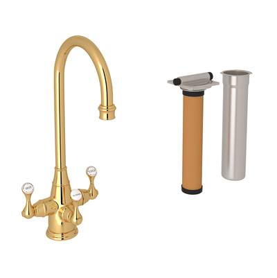 Perrin & Rowe U.KIT1220LS-EG-2 - Georgian Era™ Three Handle Bar/Food Prep Filter Kitchen Faucet Kit