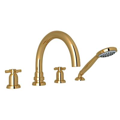 Perrin & Rowe U.3976X-ULB - Holborn™ 4-Hole Deck Mount Tub Filler With C-Spout
