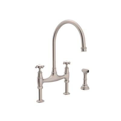 Perrin & Rowe U.4718X-STN-2 - Georgian Era™ Bridge Kitchen Faucet With Side Spray