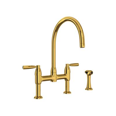 Perrin & Rowe U.4273LS-ULB-2 - Holbornโข Bridge Kitchen Faucet With C-Spout and Side Spray
