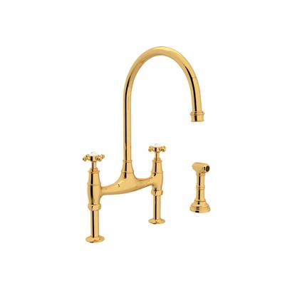 Perrin & Rowe U.4718X-ULB-2 - Georgian Era™ Bridge Kitchen Faucet With Side Spray
