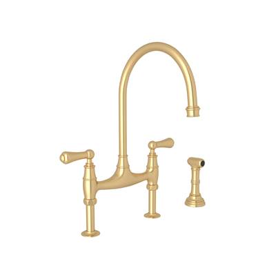 Perrin & Rowe U.4719L-SEG-2 - Georgian Era™ Bridge Kitchen Faucet With Side Spray