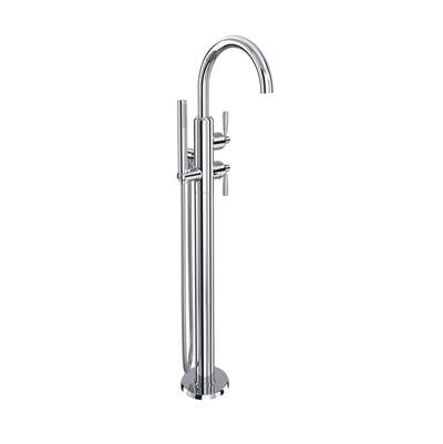 Perrin & Rowe U.3990LS-APC/TO - Holbornโข Single Hole Floor Mount Tub Filler Trim With C-Spout