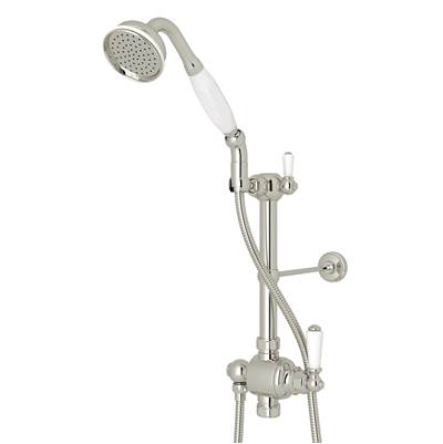 Perrin & Rowe U.5373NPN - Riser Diverter, Handshower, Handshower Holder, Hose and 8" Thermostatic Outlet