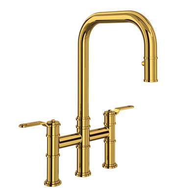 Perrin & Rowe U.4551HT-ULB-2 - Armstrong™ Pull-Down Bridge Kitchen Faucet With U-Spout