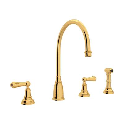 Perrin & Rowe U.4736L-EG-2 - Georgian Era™ Two Handle Kitchen Faucet With Side Spray