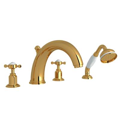 Perrin & Rowe U.3249X-ULB - Edwardian™ 4-Hole Deck Mount Tub Filler