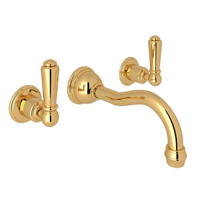 Perrin & Rowe U.3790L-EG/TO-2 - Edwardian™ Wall Mount Lavatory Faucet Trim With Column Spout