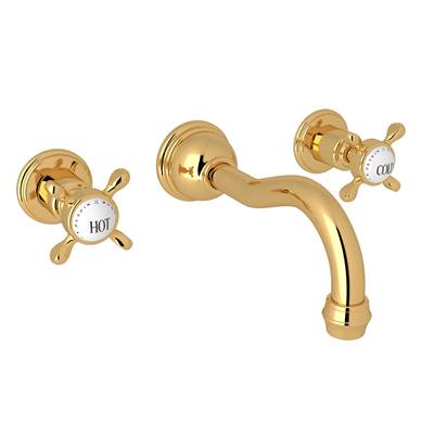 Perrin & Rowe U.3791X-EG/TO-2 - Edwardian™ Wall Mount Lavatory Faucet Trim With Column Spout