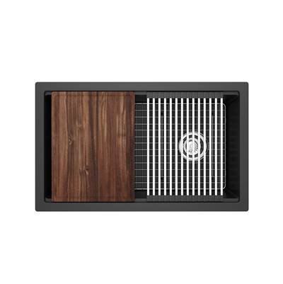 Riobel FAUM3018WSBK - Fonsa™ 30" Quartz Chef/Workstation Sink With Accessories